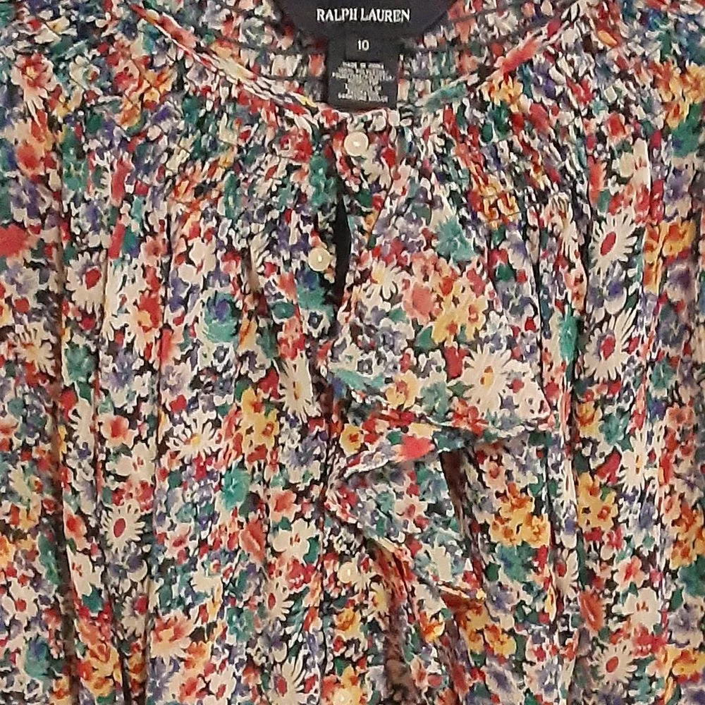 Ralph Lauren floral print blouse girls size 10